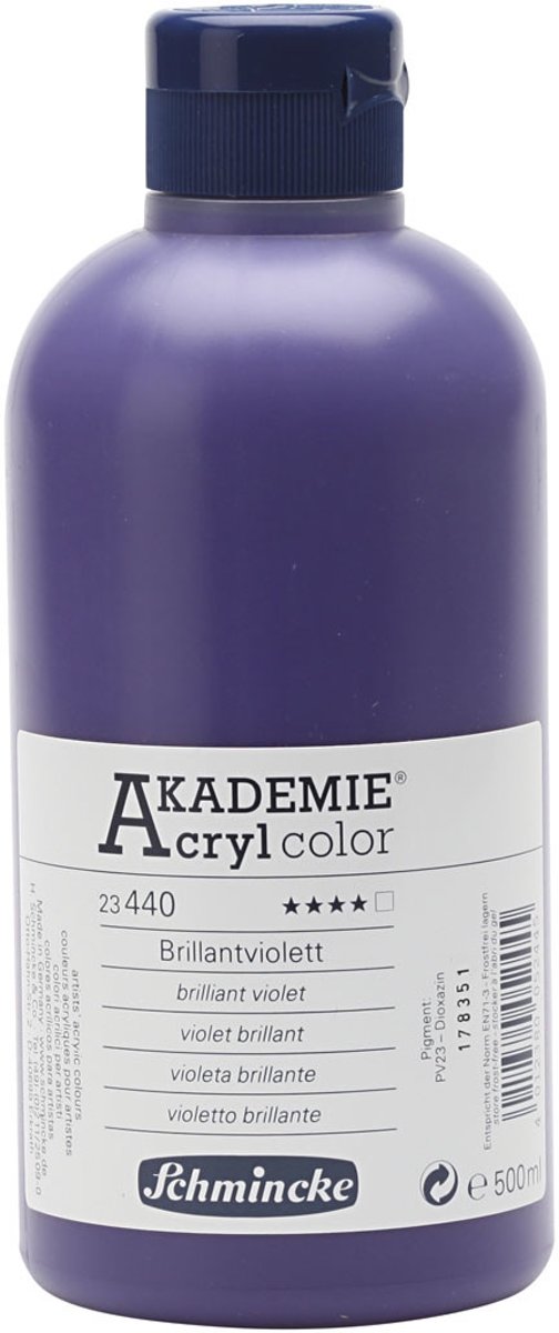 Schmincke AKADEMIE® Acryl color , brilliant violet (440), transparent, good fade resistant, 500ml [HOB-31866]